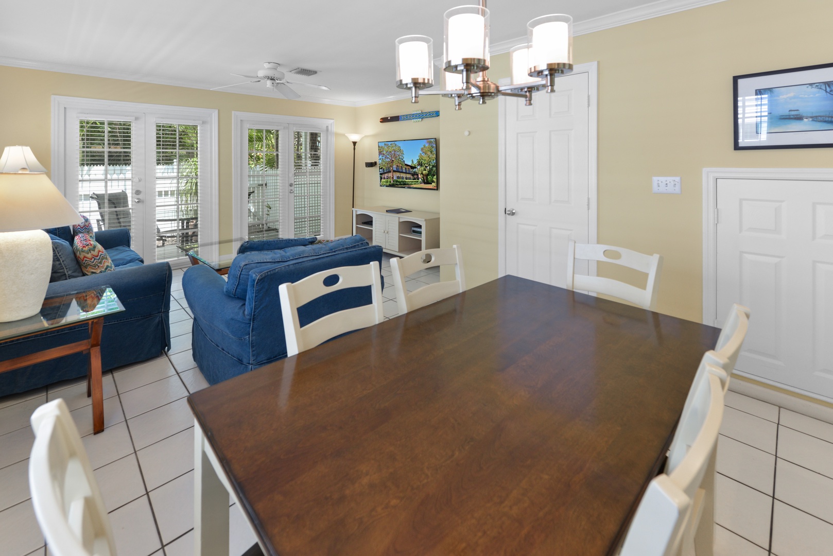 Dining area with view of living room