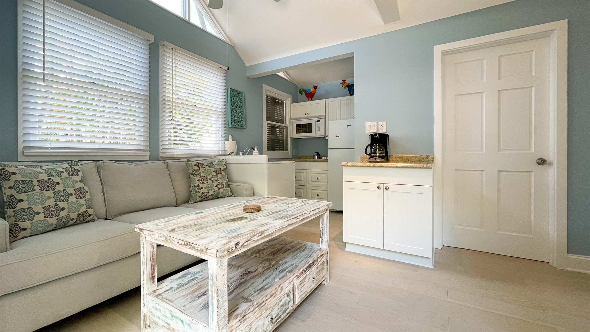 Living room and kitchen area
