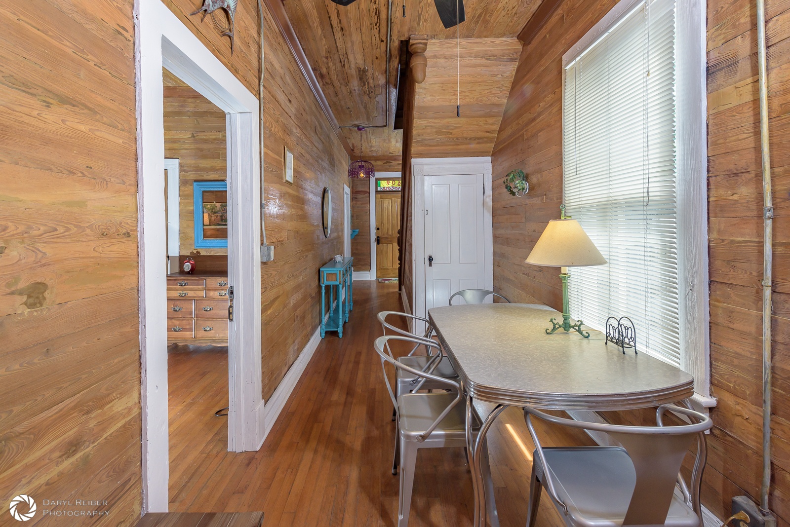 View to front door from dining area
