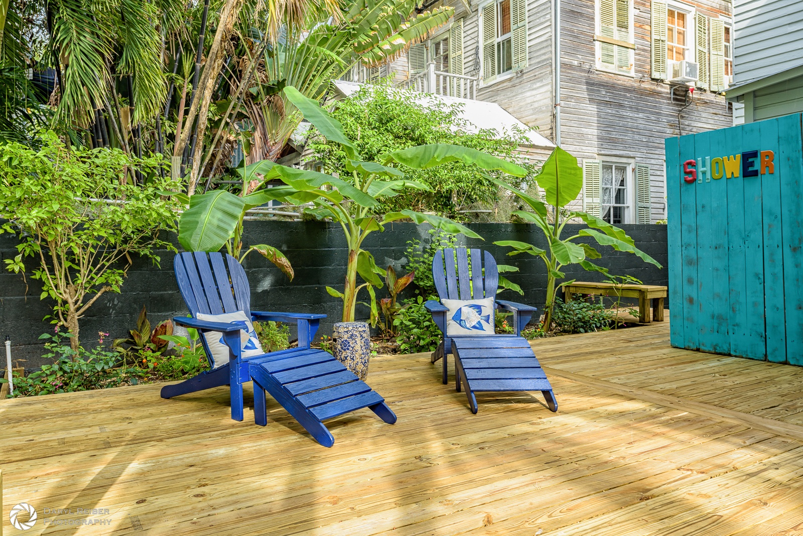 Private deck with seating