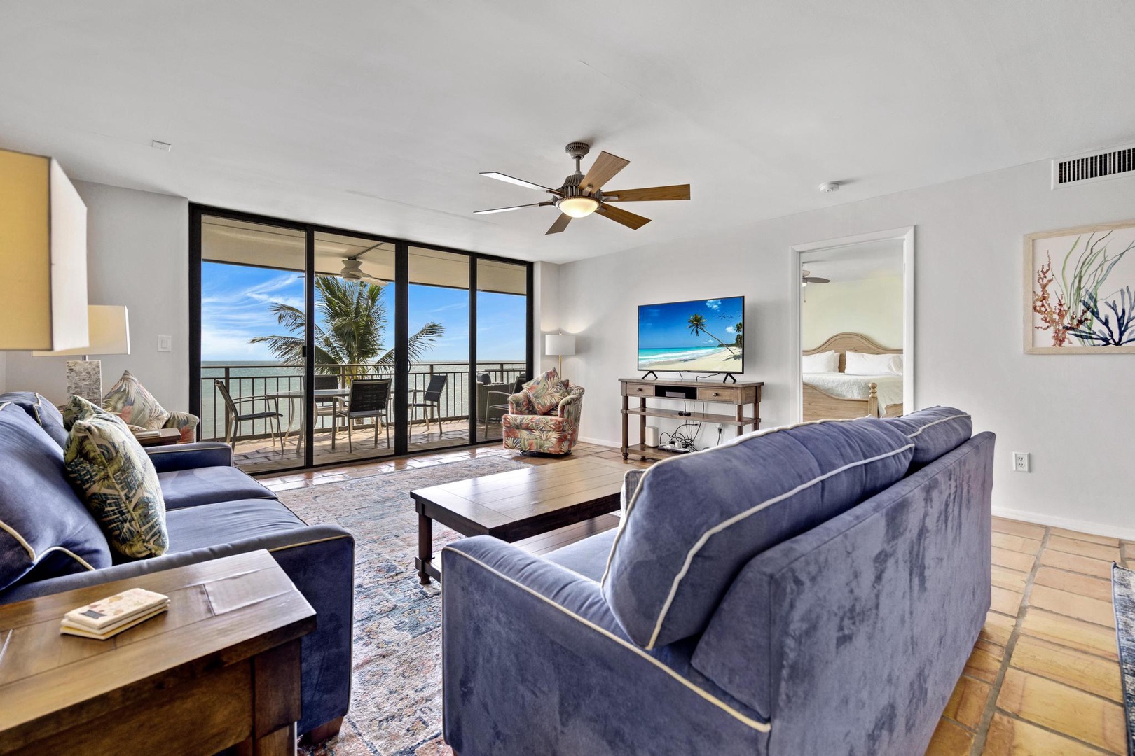 Living Room with balcony view