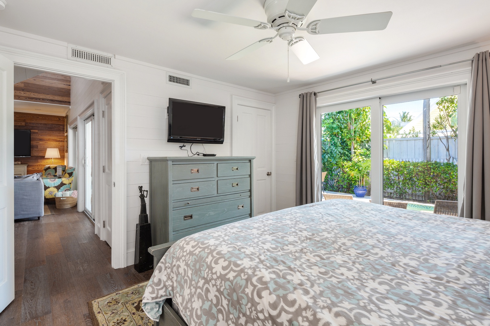 Main floor bedroom by pool Island Charm Cottage Key West