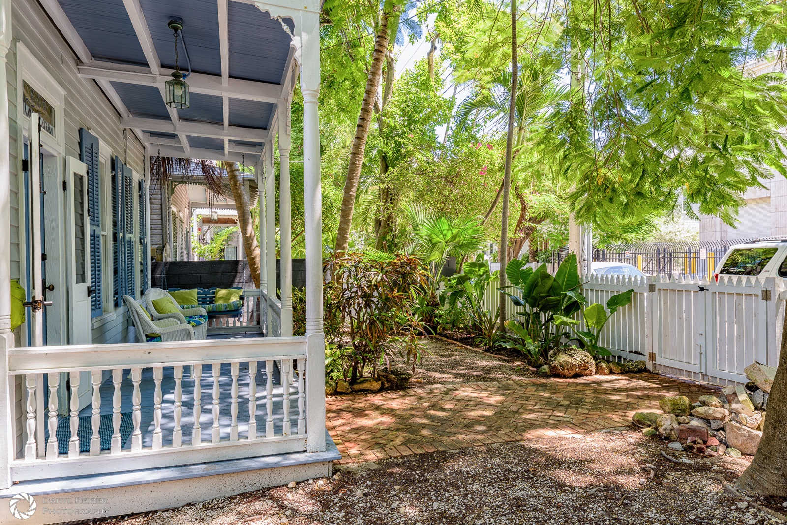 Front porch view from private driveway