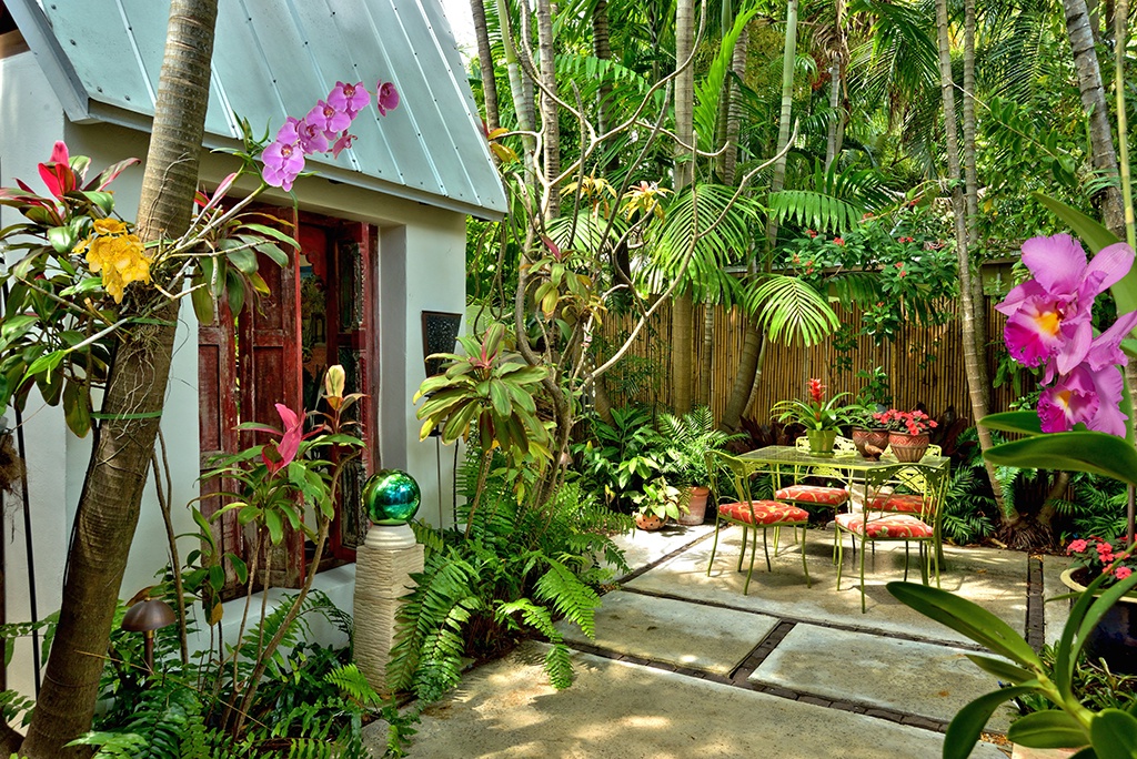 Private patio with grill Ann Street Namaste Key West