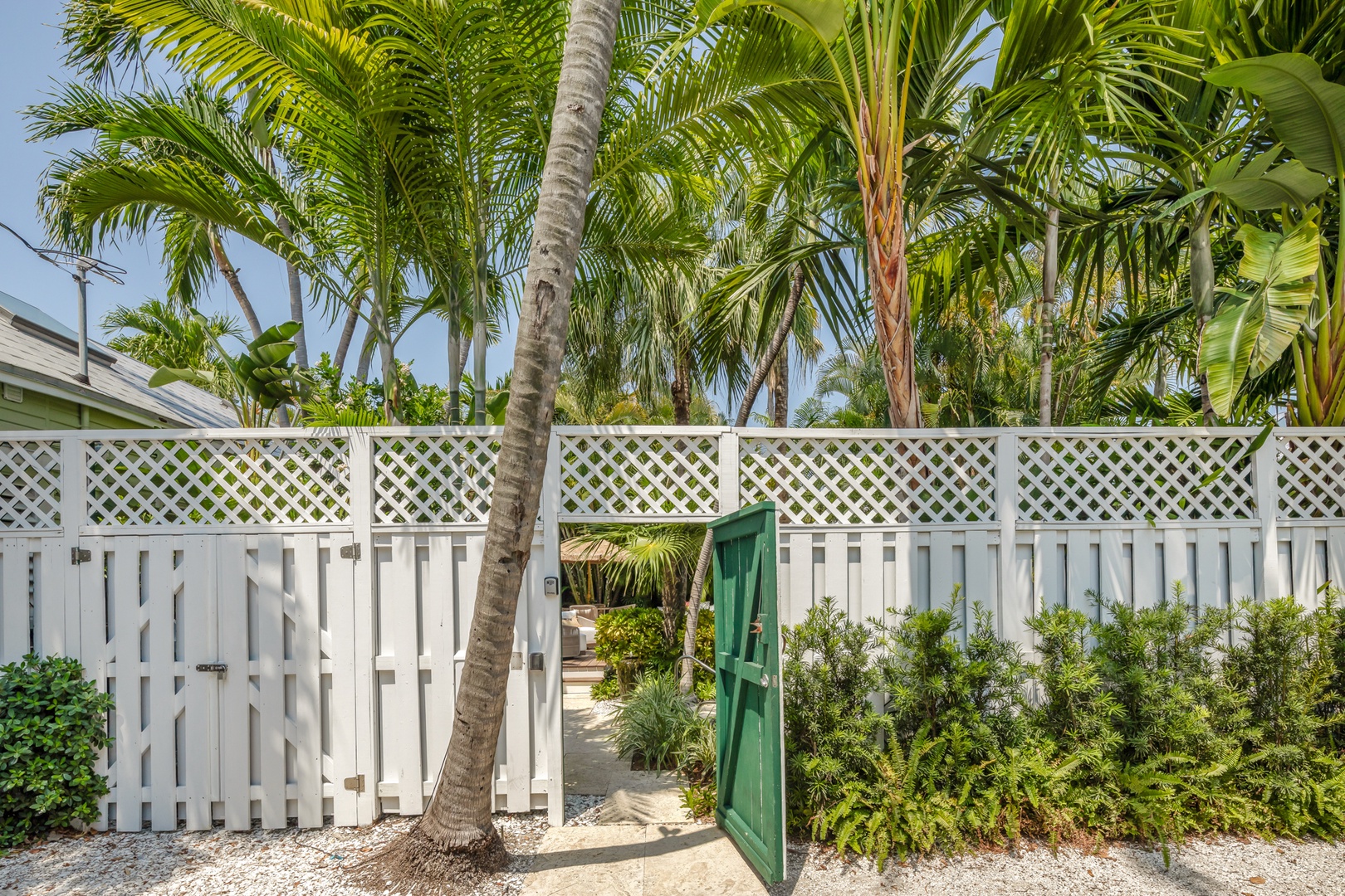 Open gate to pool area