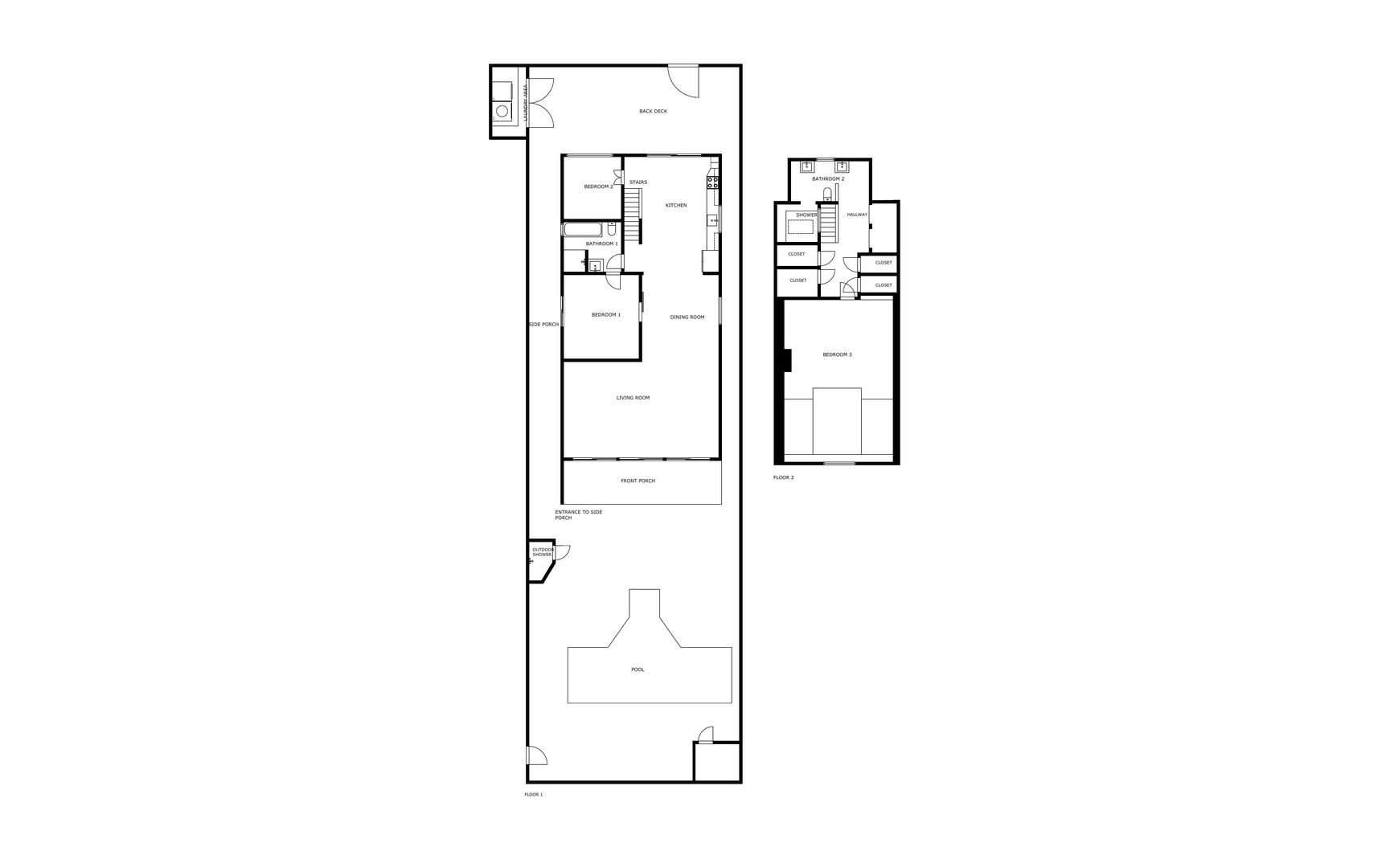 This two-story layout features three bedrooms, two bathrooms, and an open-plan living area flowing into a modern kitchen—plus your own private pool and patio for soaking up the sunshine.