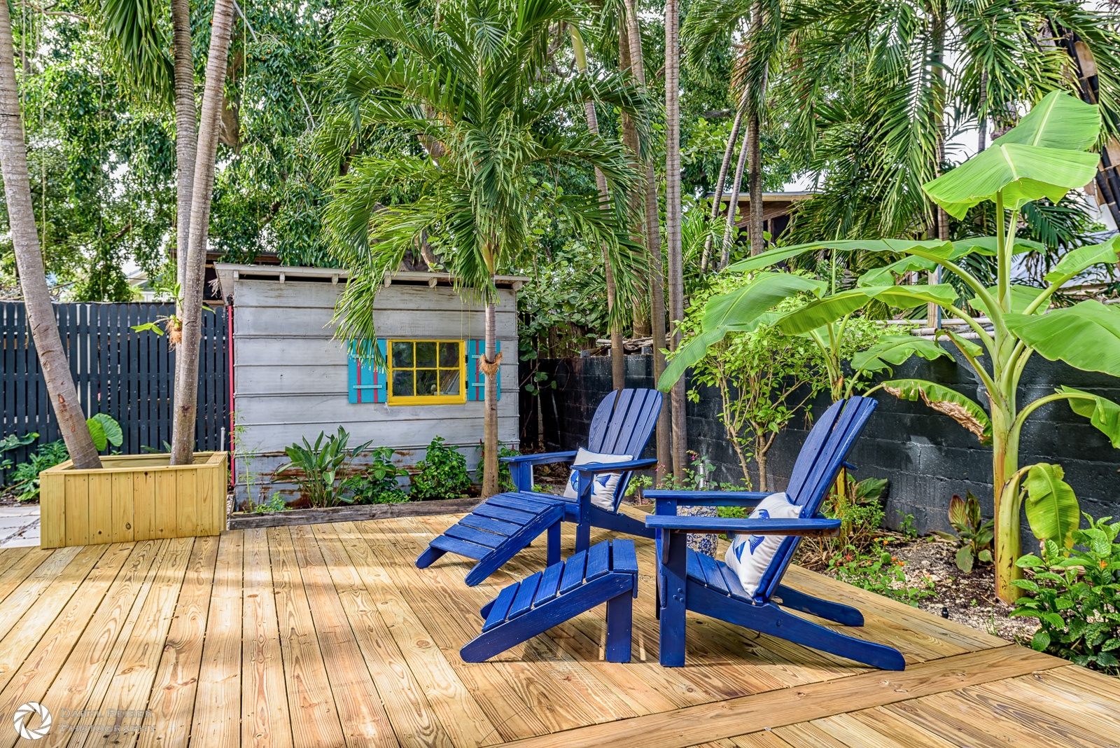 Private deck with seating