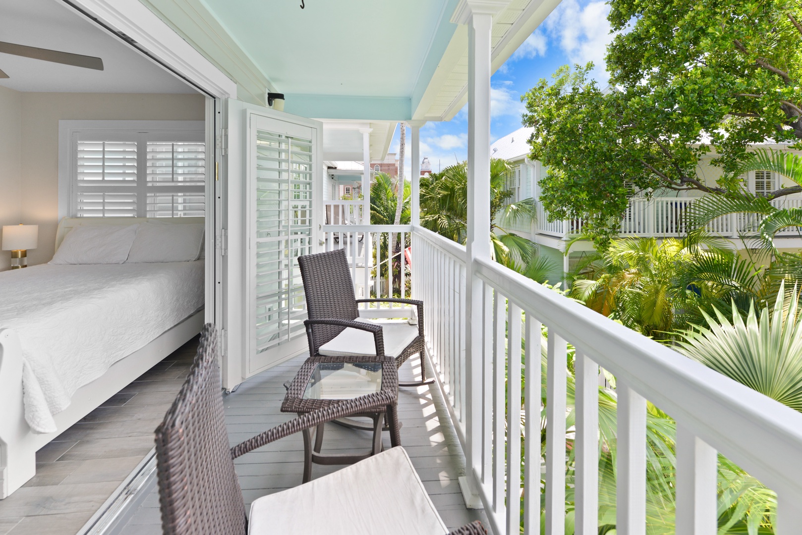 Covered Balcony with seating