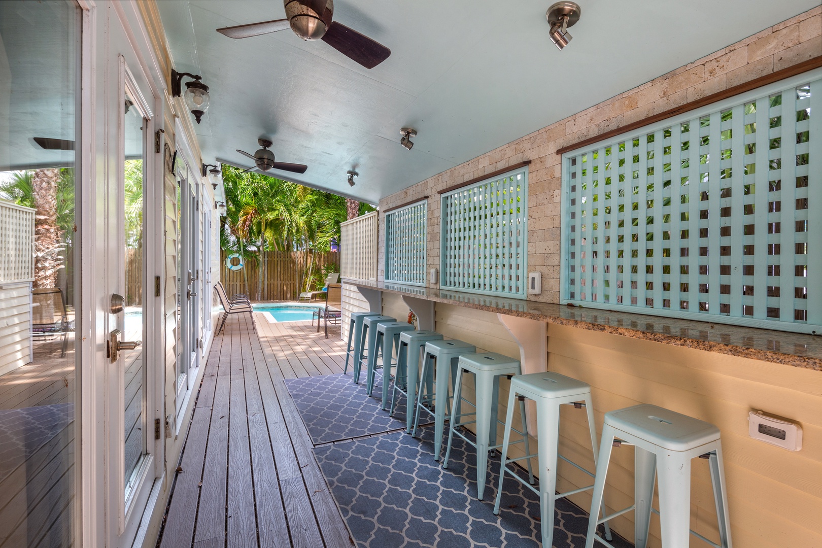 Villa Outdoor Bar Top & Buffet @ Watson House Grand Estate Key West