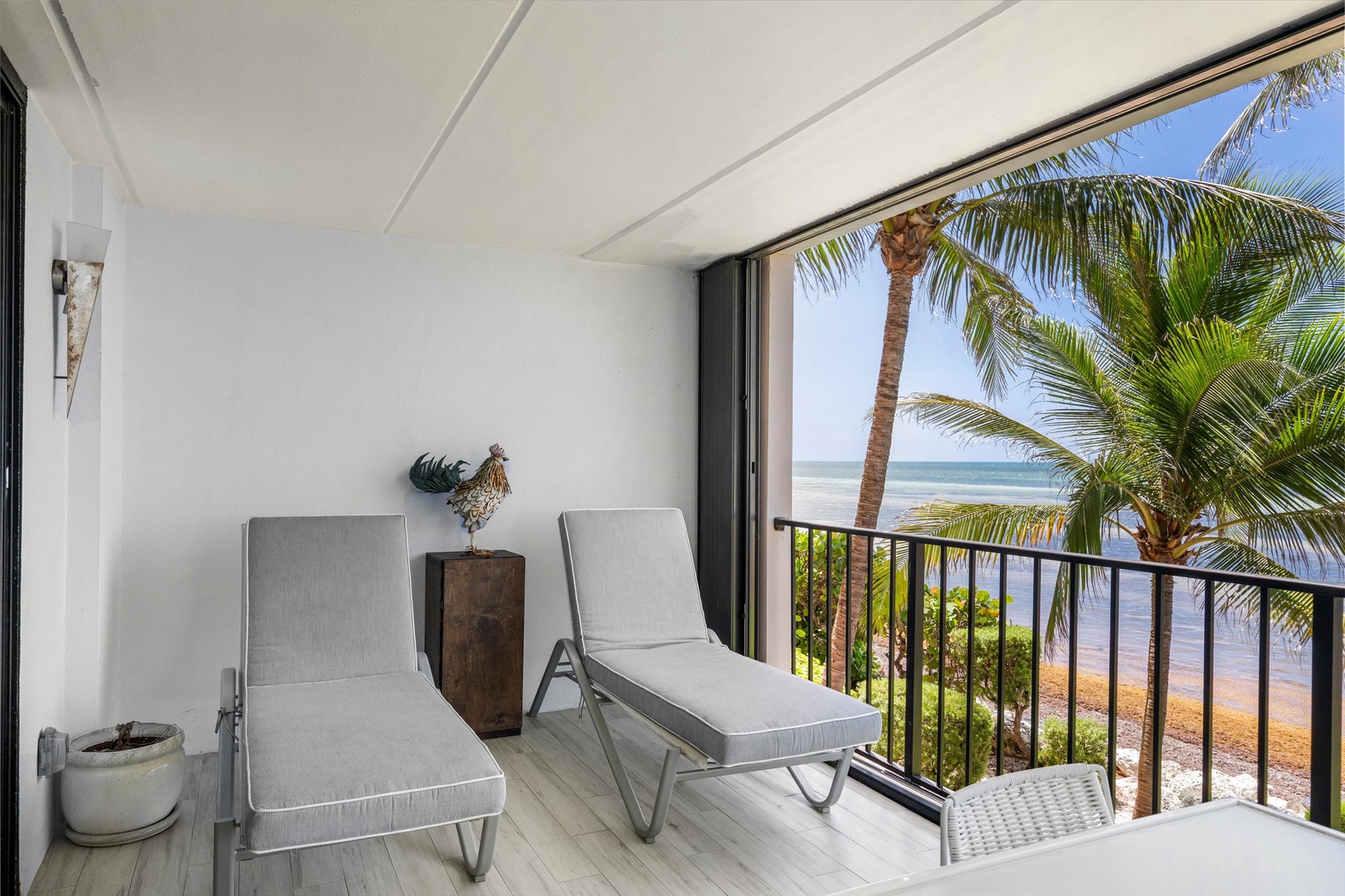 Balcony seating outside primary bedroom