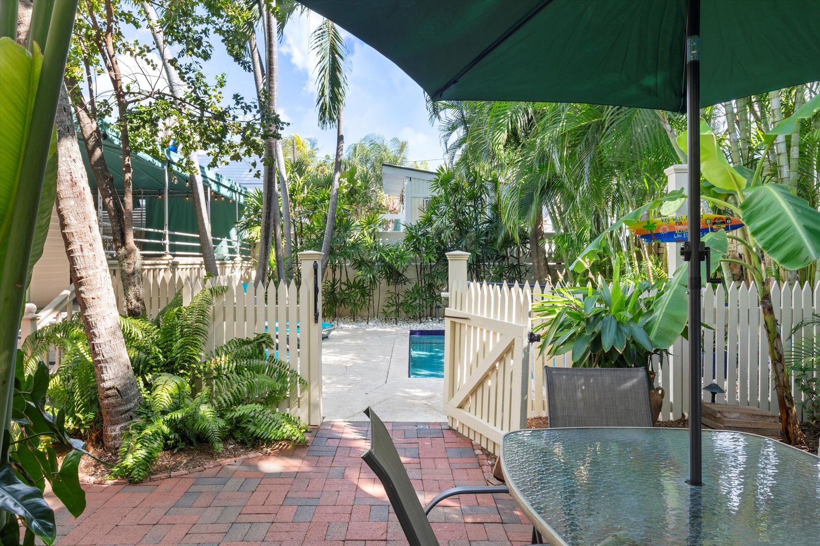Gate entrance to patio area