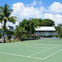 Community Tennis Court looking to pool area