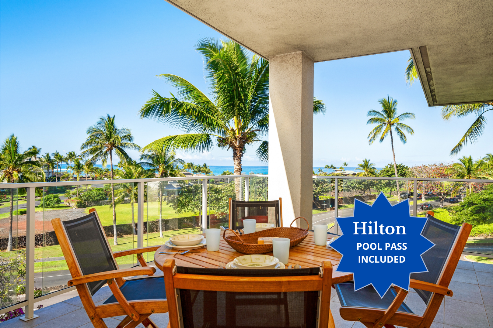 B305 Vista Waikoloa.  Includes Hilton Waikoloa Pool Pass for 2026
