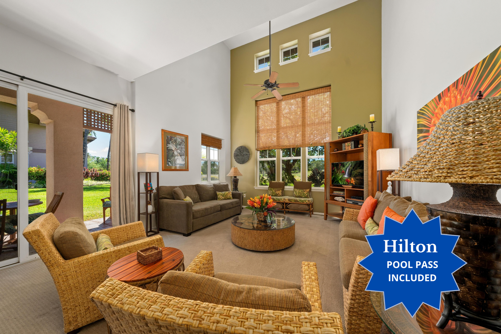 1102 Waikoloa Colony Villas.  Hilton Waikoloa Pool Pass for 2026