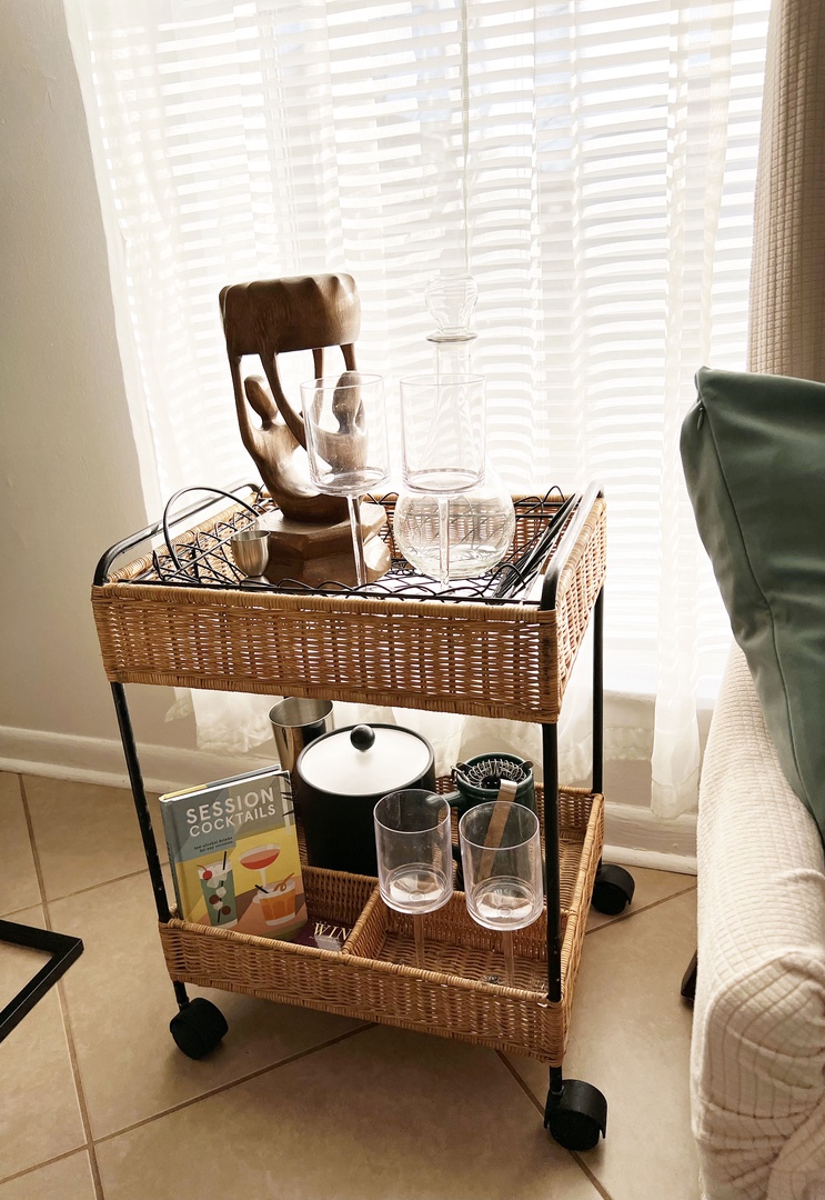 VRBO bar cart