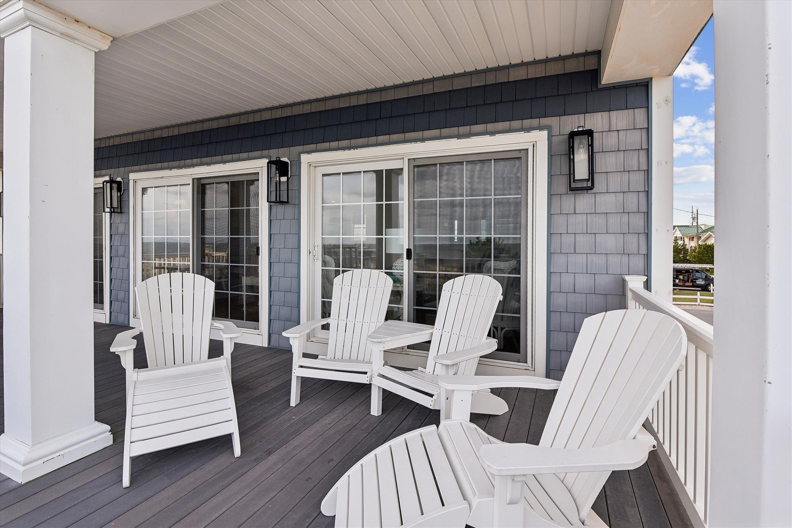 Settle into your private porch with classic Adirondack chairs, where you can breathe in the fresh air and enjoy relaxing moments overlooking the neighborhood.