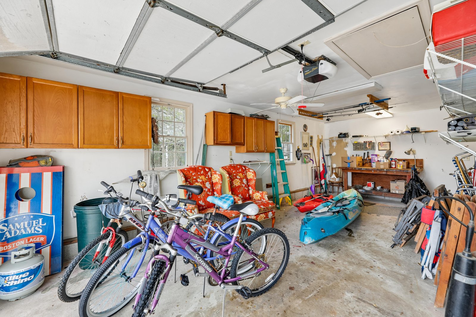 The property building provides convenient storage for bicycles, kayaks, and outdoor equipment. The space includes ample shelving and organized storage solutions for your gear.