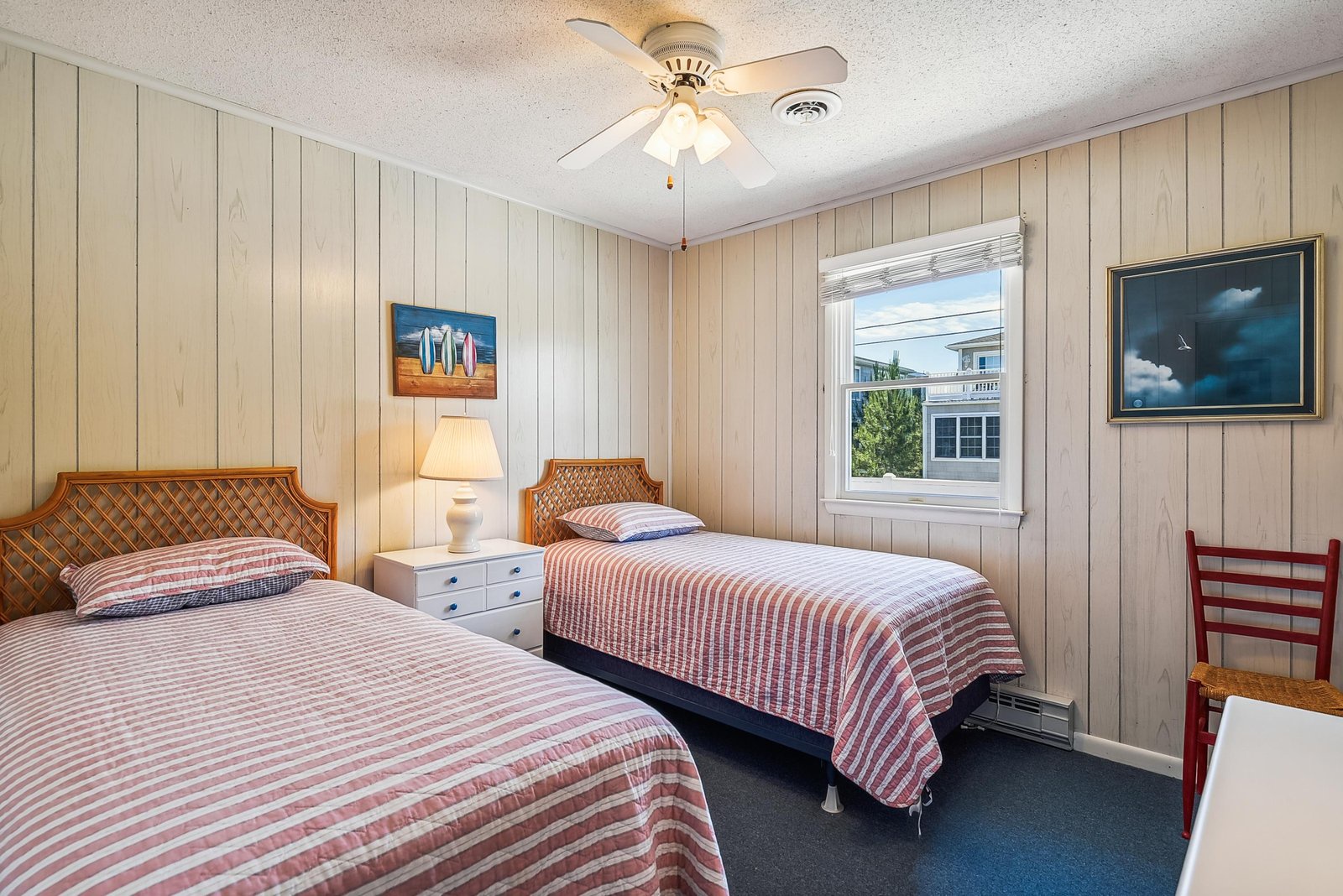 Your coastal retreat awaits with two cozy beds, nautical charm, and plenty of room to unwind after sun-soaked beach days.