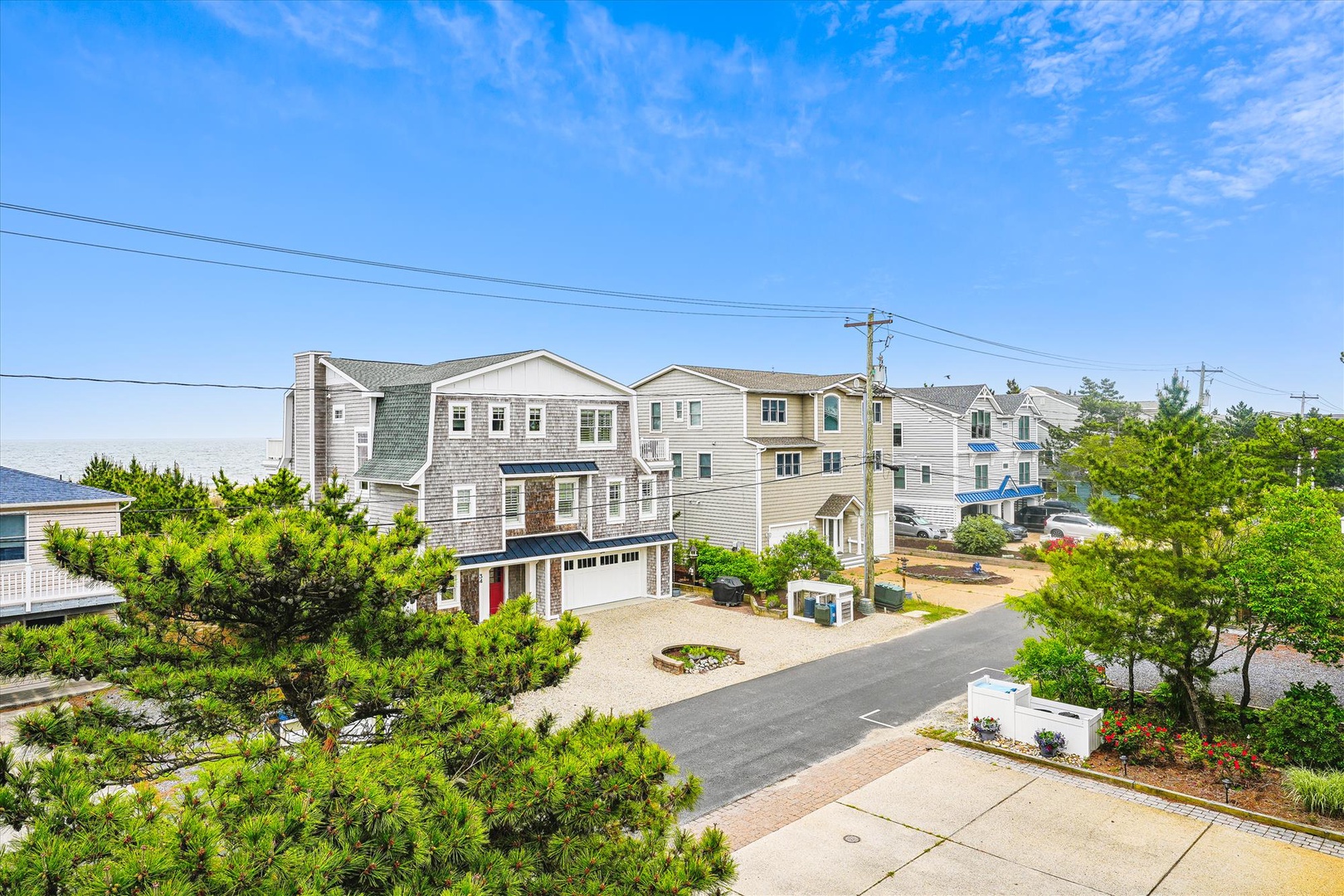 Coastal neighborhood with easy beach access and well-maintained residential properties in a peaceful setting.
