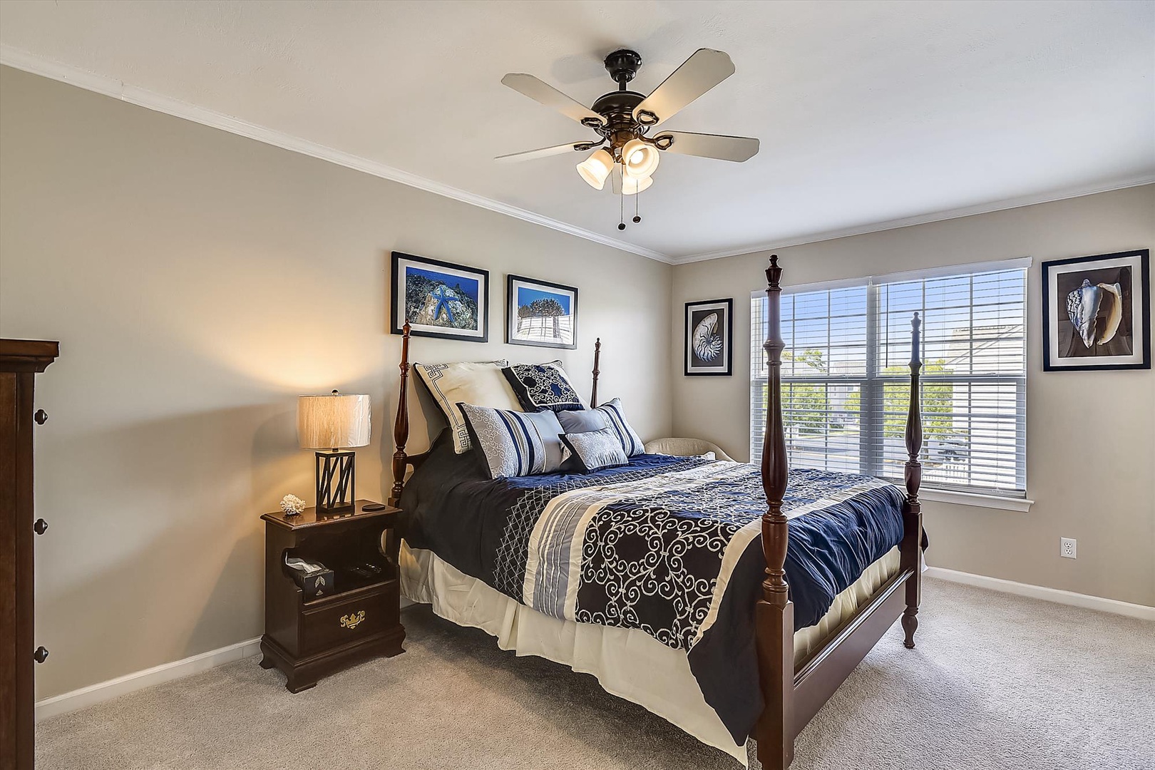 Sink into your peaceful retreat with a plush four-poster bed, soft lighting, and thoughtful decor that invites deep, restful sleep after your day of adventure.