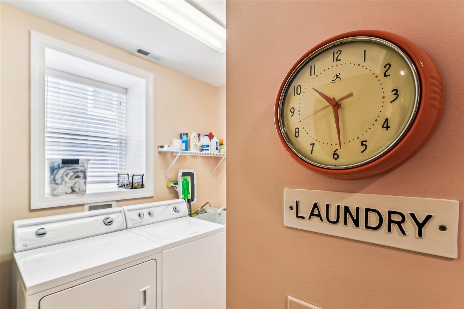 Enjoy the convenience of your own in-unit laundry with a full-size washer and dryer, making longer stays effortless and comfortable.
