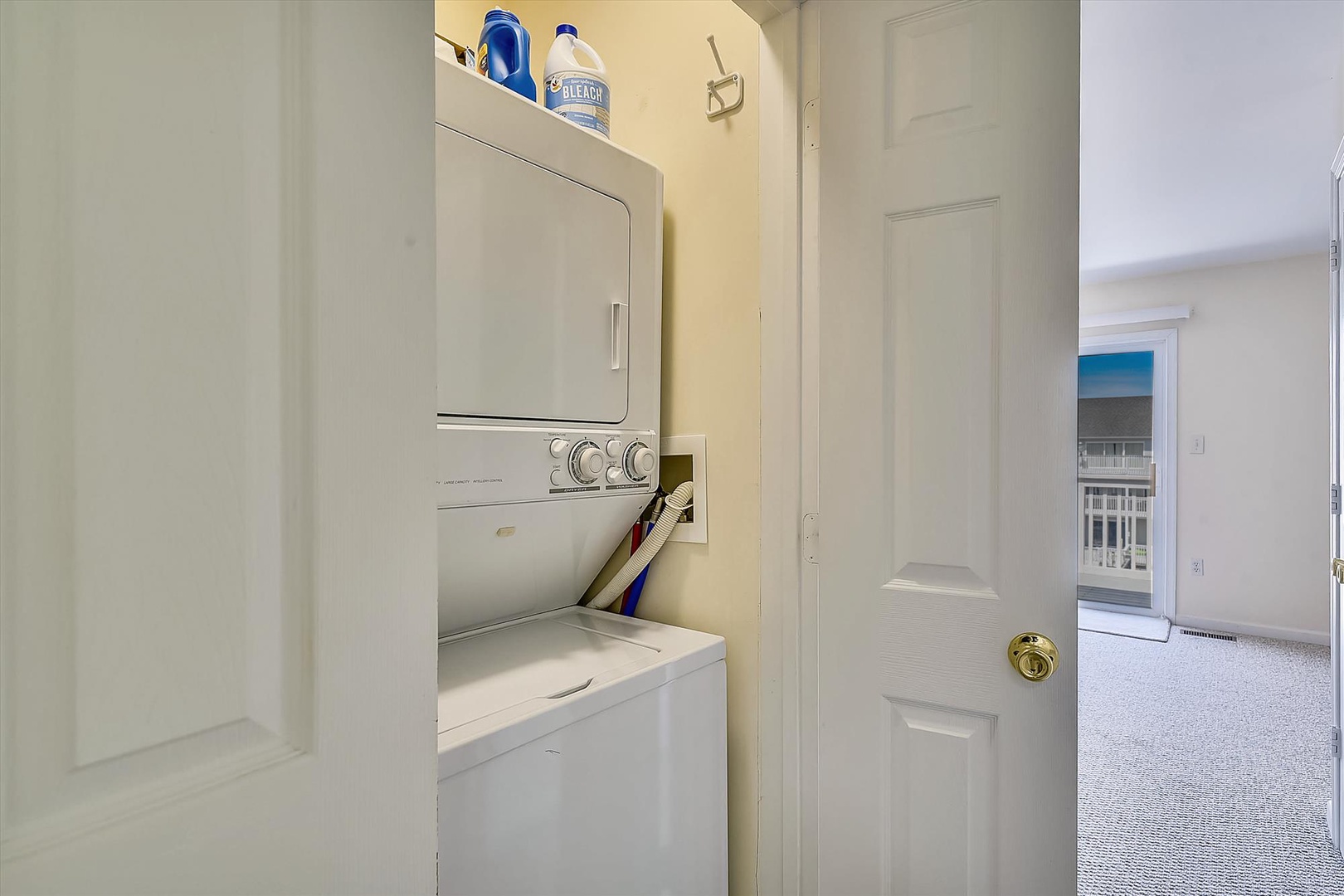 Enjoy the convenience of in-unit laundry facilities, making your stay as comfortable and practical as home with a washer and dryer tucked away in a dedicated space.