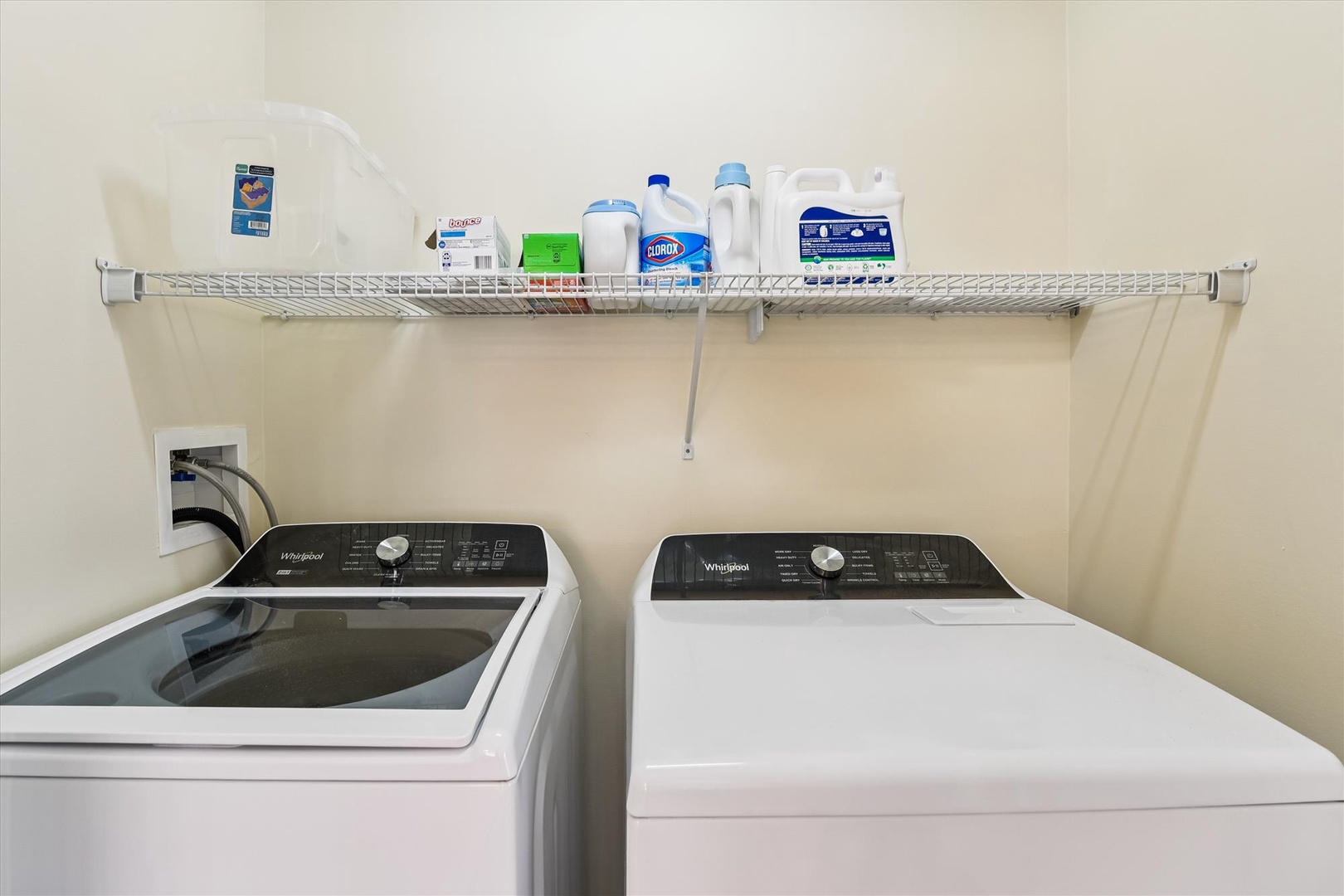 Keep your wardrobe fresh with in-unit laundry—full-sized washer and dryer ready whenever you need them, plus detergents and supplies stocked for your convenience.