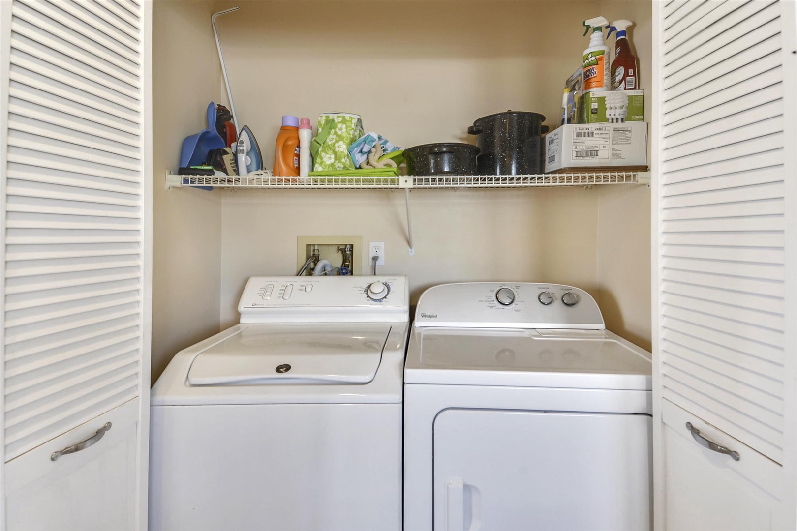 Your dedicated laundry closet keeps everything you need within reach, from fresh linens to cleaning essentials—making it effortless to settle in and feel right at home.