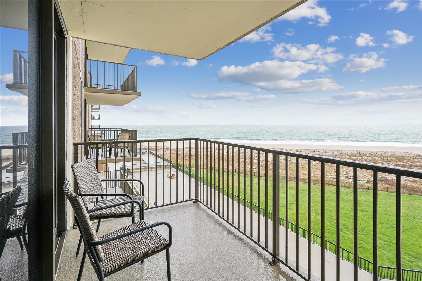 Step onto your private balcony and breathe in the fresh ocean air while soaking up stunning sea views from your comfortable seating.