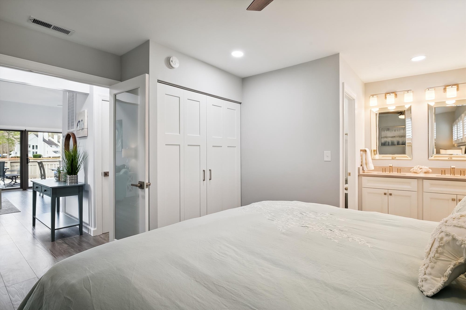 Rest easy in your serene bedroom with a plush bed, ample closet space, and a bright en-suite bathroom—your private sanctuary for a peaceful night's sleep.