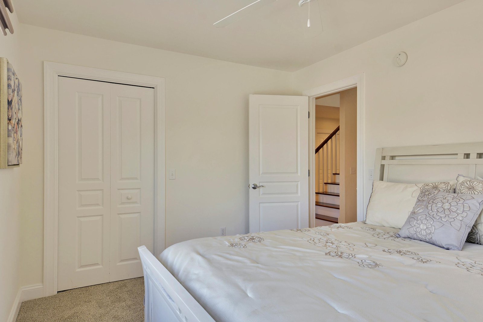Settle into your peaceful bedroom with soft linens and a bright, airy feel that promises restful nights and relaxing mornings.
