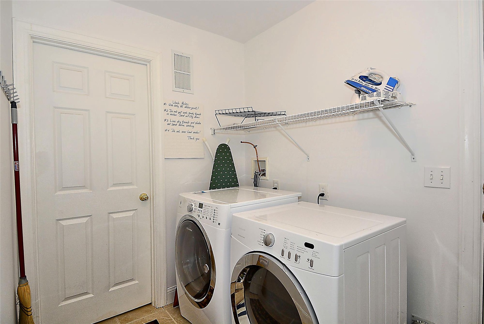 Your dedicated laundry room with a front-load washer and dryer makes it easy to pack light and keep your favorite outfits fresh throughout your stay.