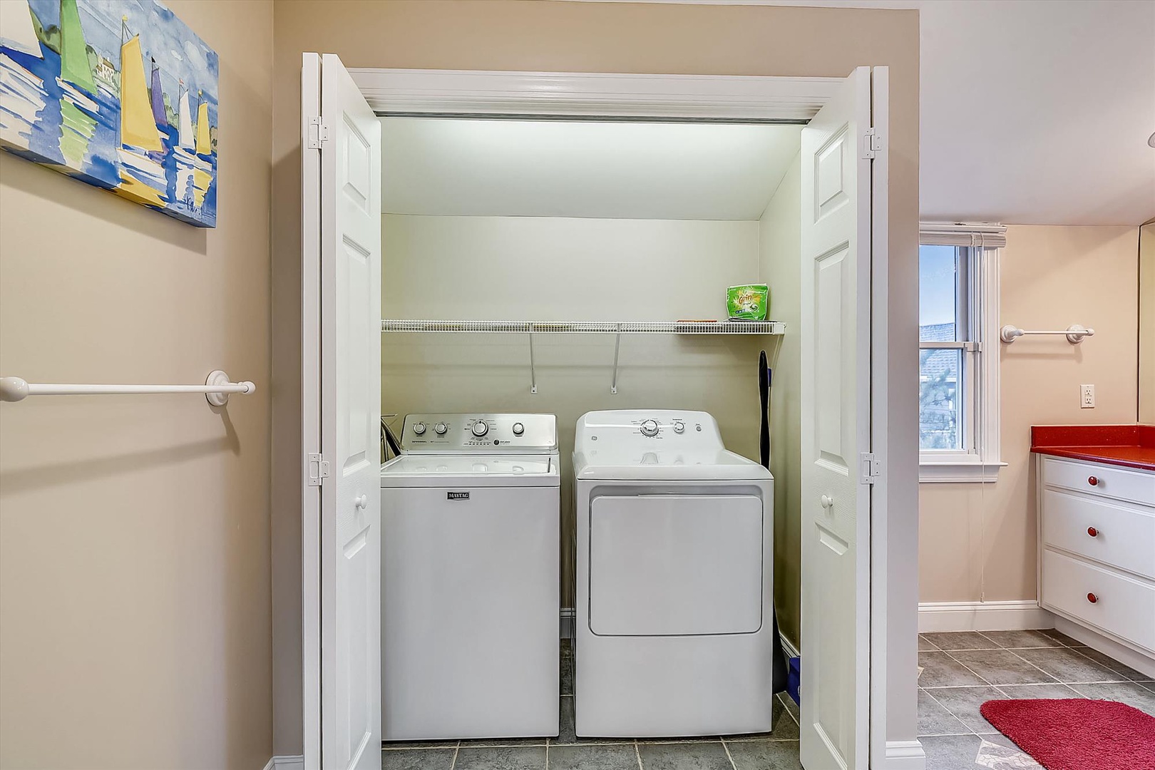 Your laundry is made easy with a private washer and dryer conveniently tucked into this dedicated space, keeping your vacation wardrobe fresh throughout your stay.