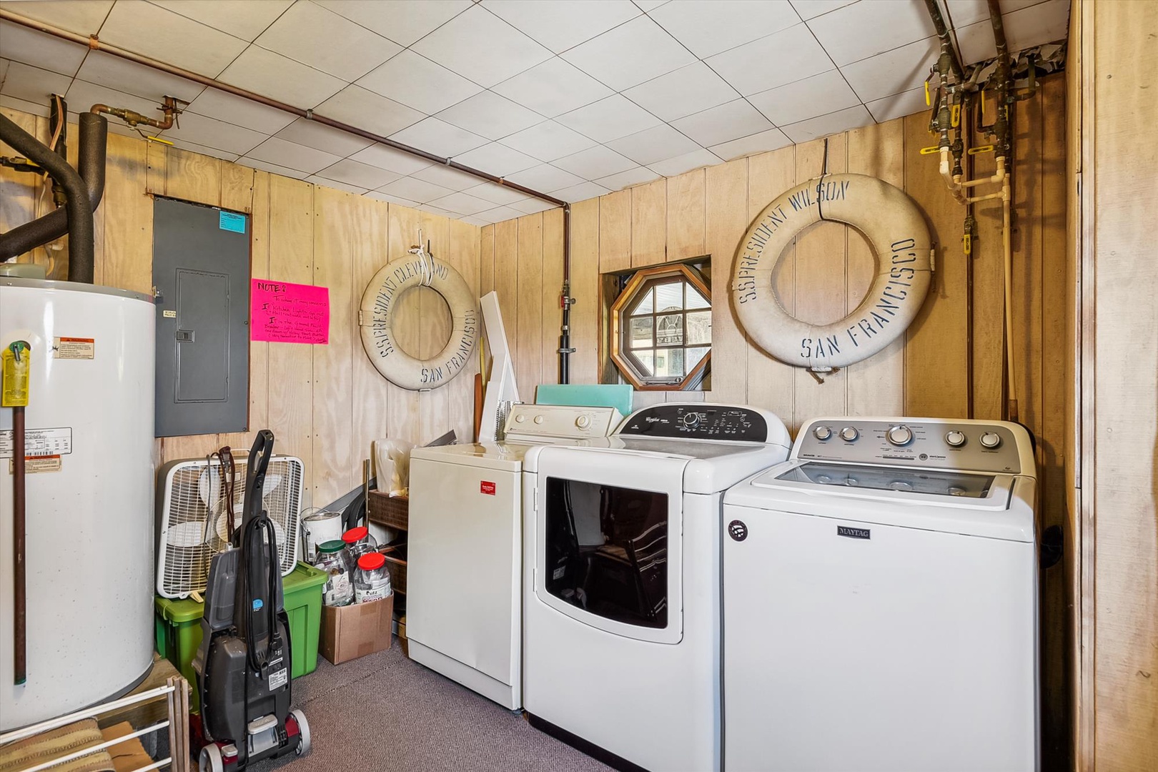Keep your wardrobe fresh with dedicated laundry facilities featuring a full-size washer and dryer, making extended stays effortless and convenient.