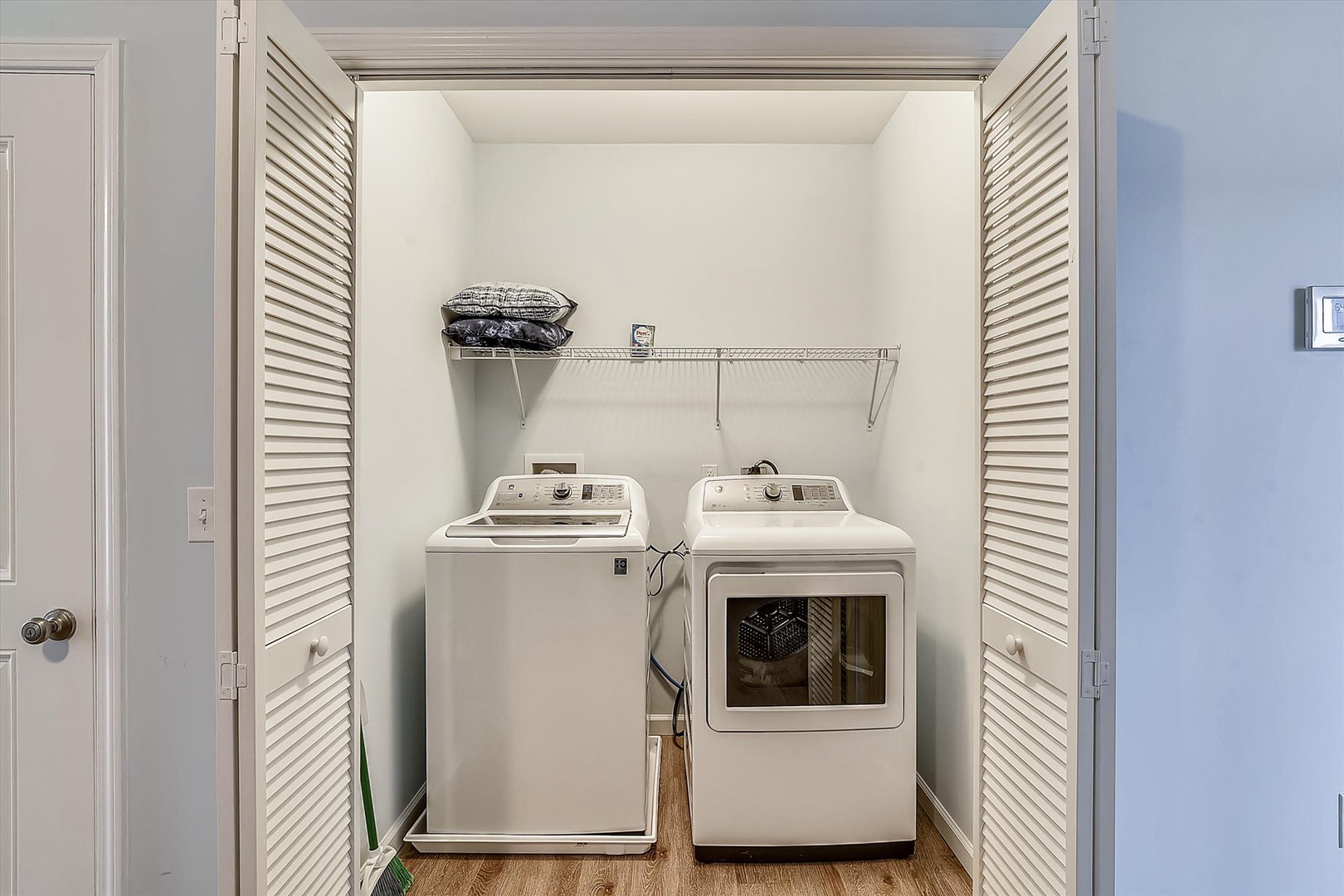 A dedicated laundry closet with full-size washer and dryer makes it easy to keep your vacation wardrobe fresh throughout your stay.