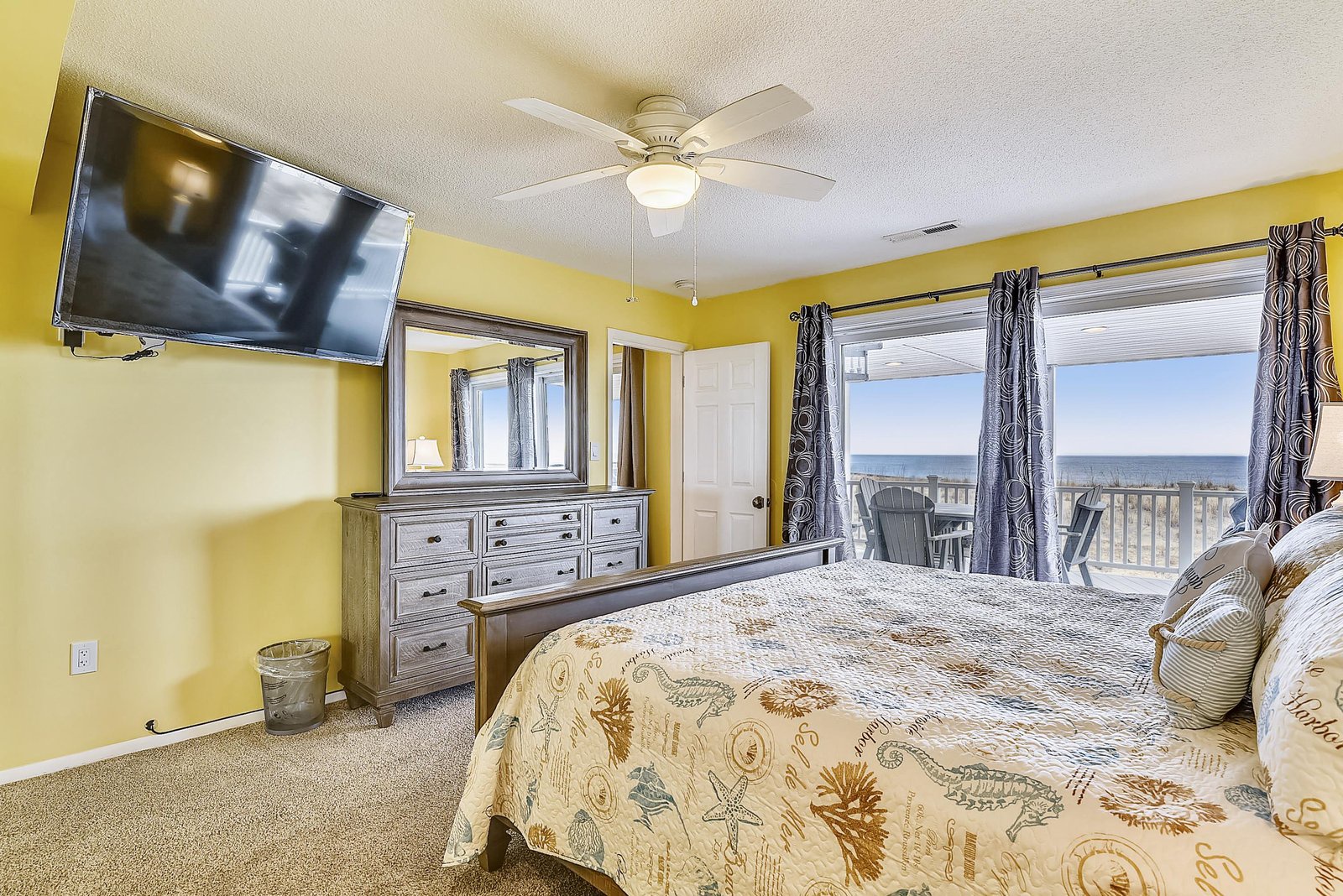 Wake up to stunning ocean views from your private balcony, where the sound of waves and gentle sea breeze set the tone for a perfect beach getaway.