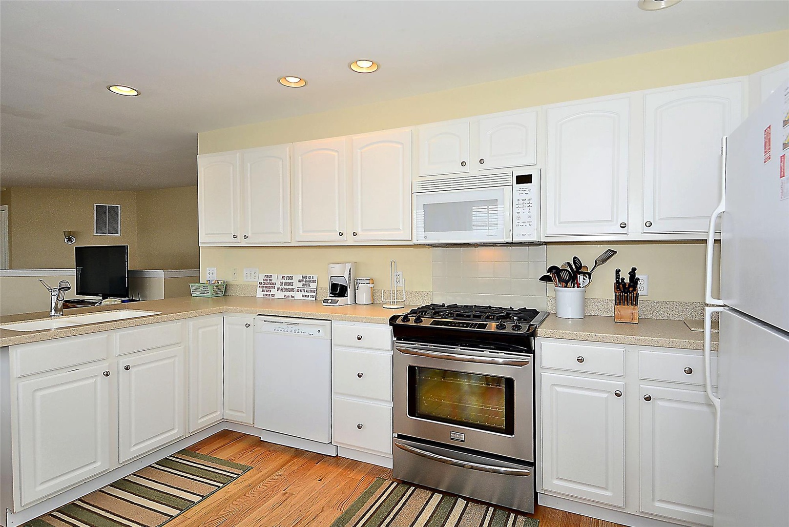 Your fully equipped kitchen features stainless steel appliances, ample counter space, and everything you need to prepare meals during your stay.