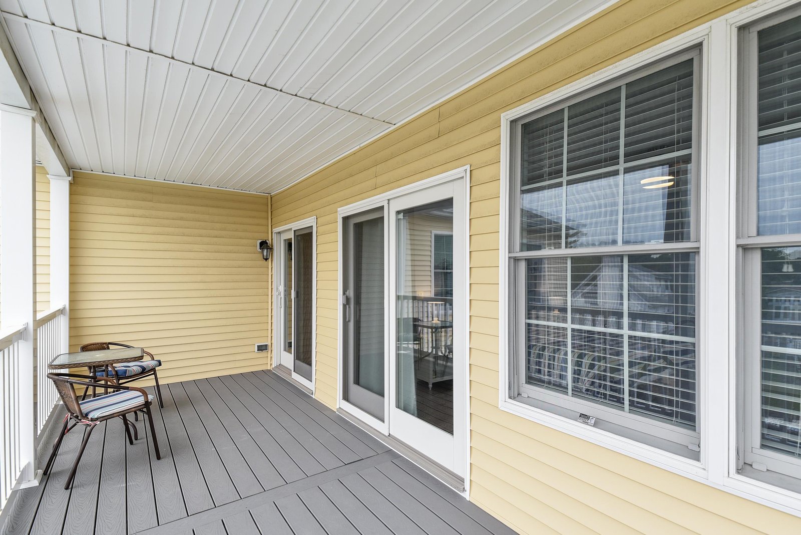 Step onto your private covered deck—a peaceful spot to enjoy morning coffee or unwind with the fresh air and quiet surroundings.