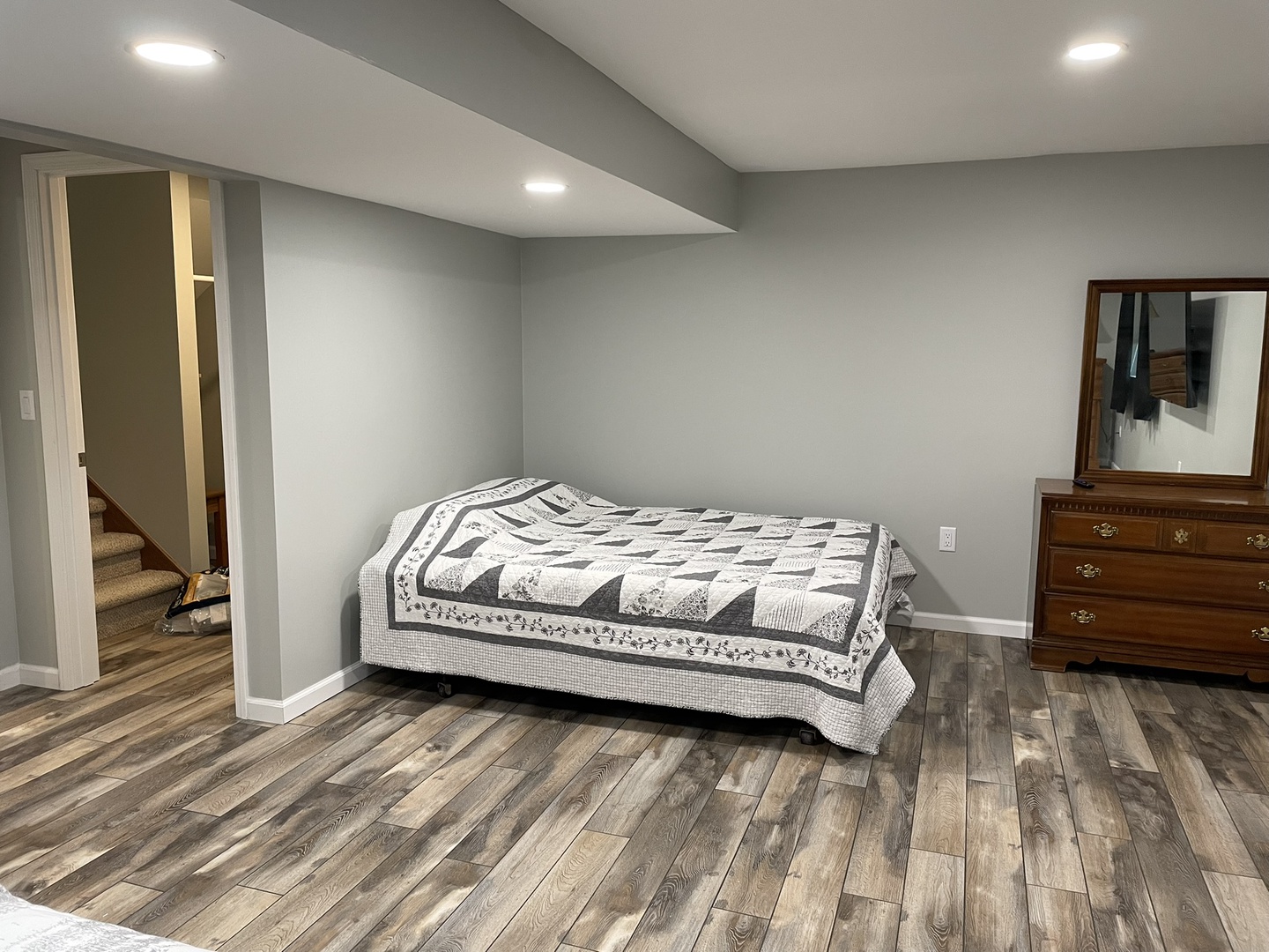 Queen Bed in basement