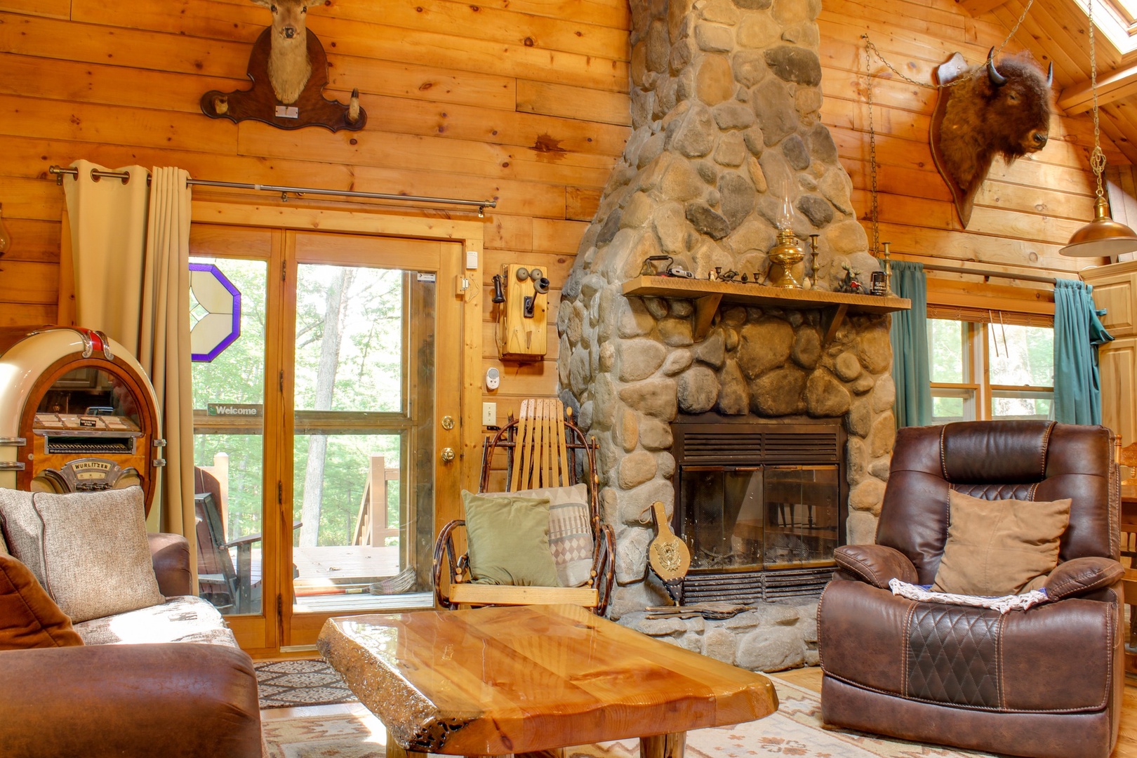 Living Room W/Wood-Burning Fireplace