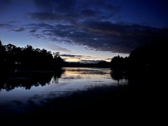 View of the lake at sunset