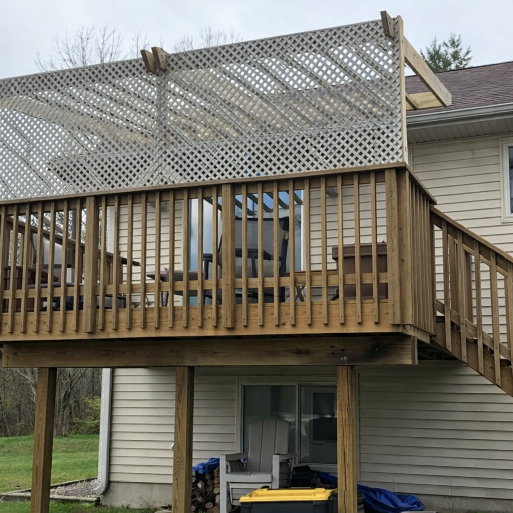 Pergola covered deck