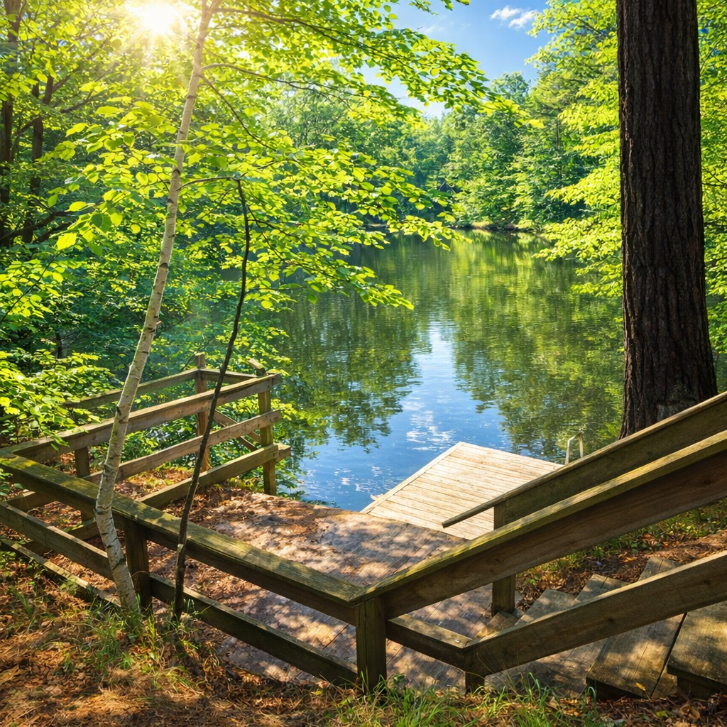 Steps to the dock
