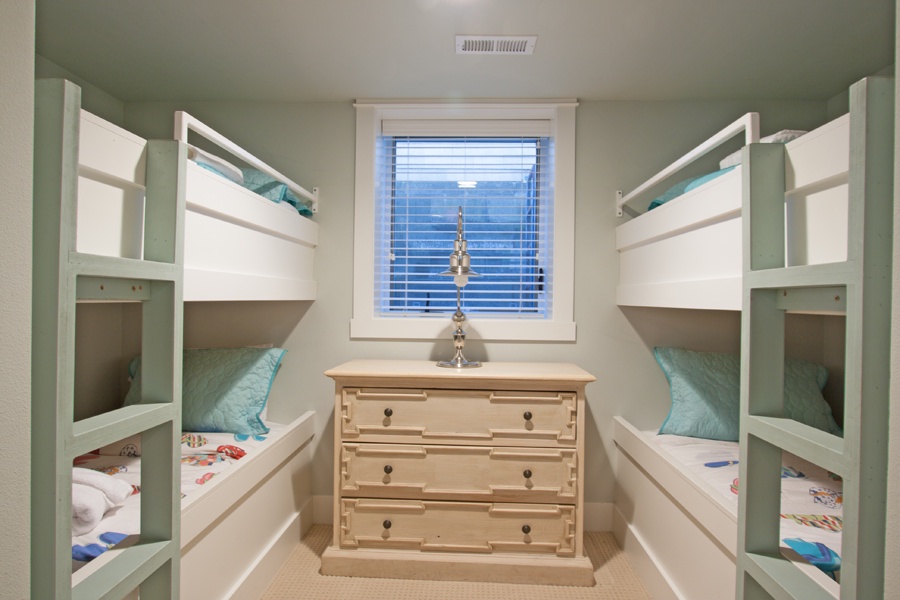 Lower Level - 2 sets of bunk beds with dresser
