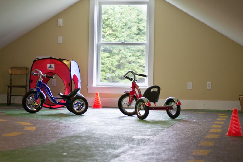 Tricycle in play room