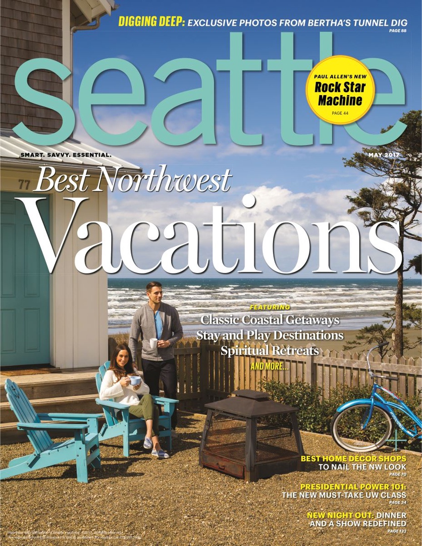 Featured on the cover of Seattle Best Northwest Vacations Magazine