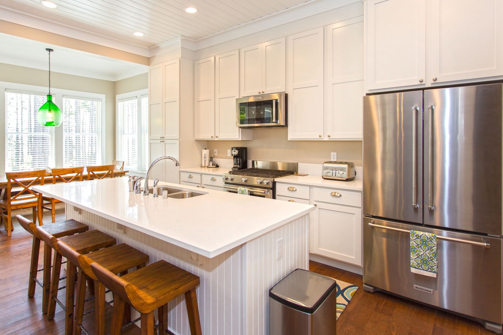 Full kitchen with stainless steel appliances