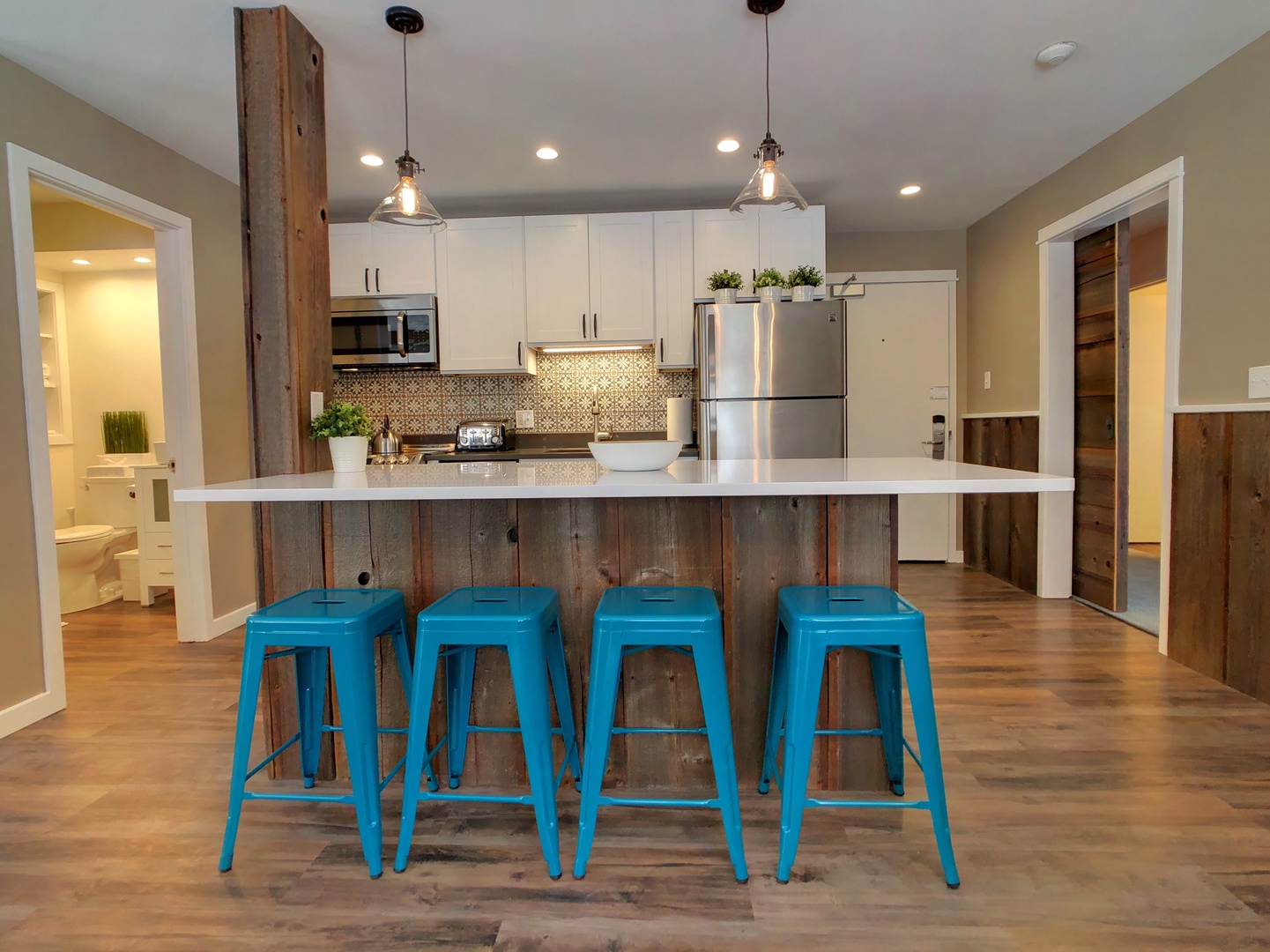 Kitchen island with seating for four