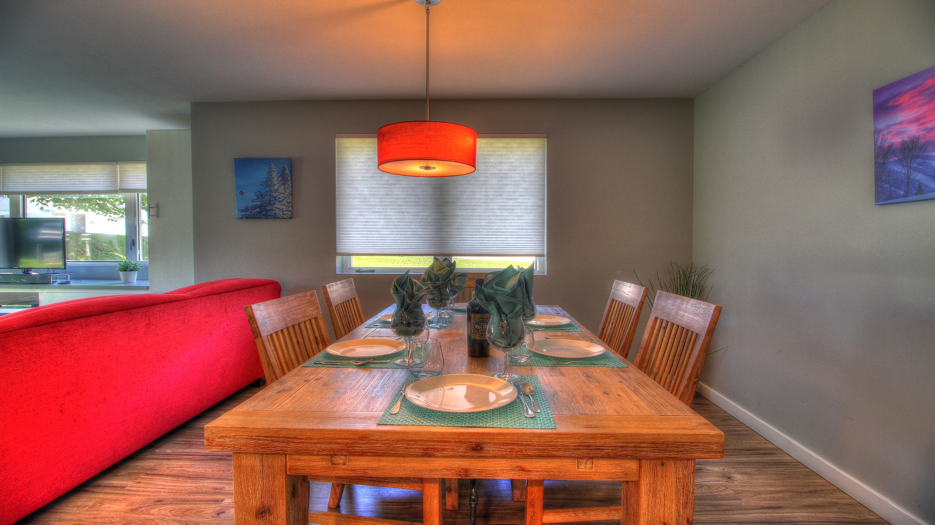 Dining table with seating for six