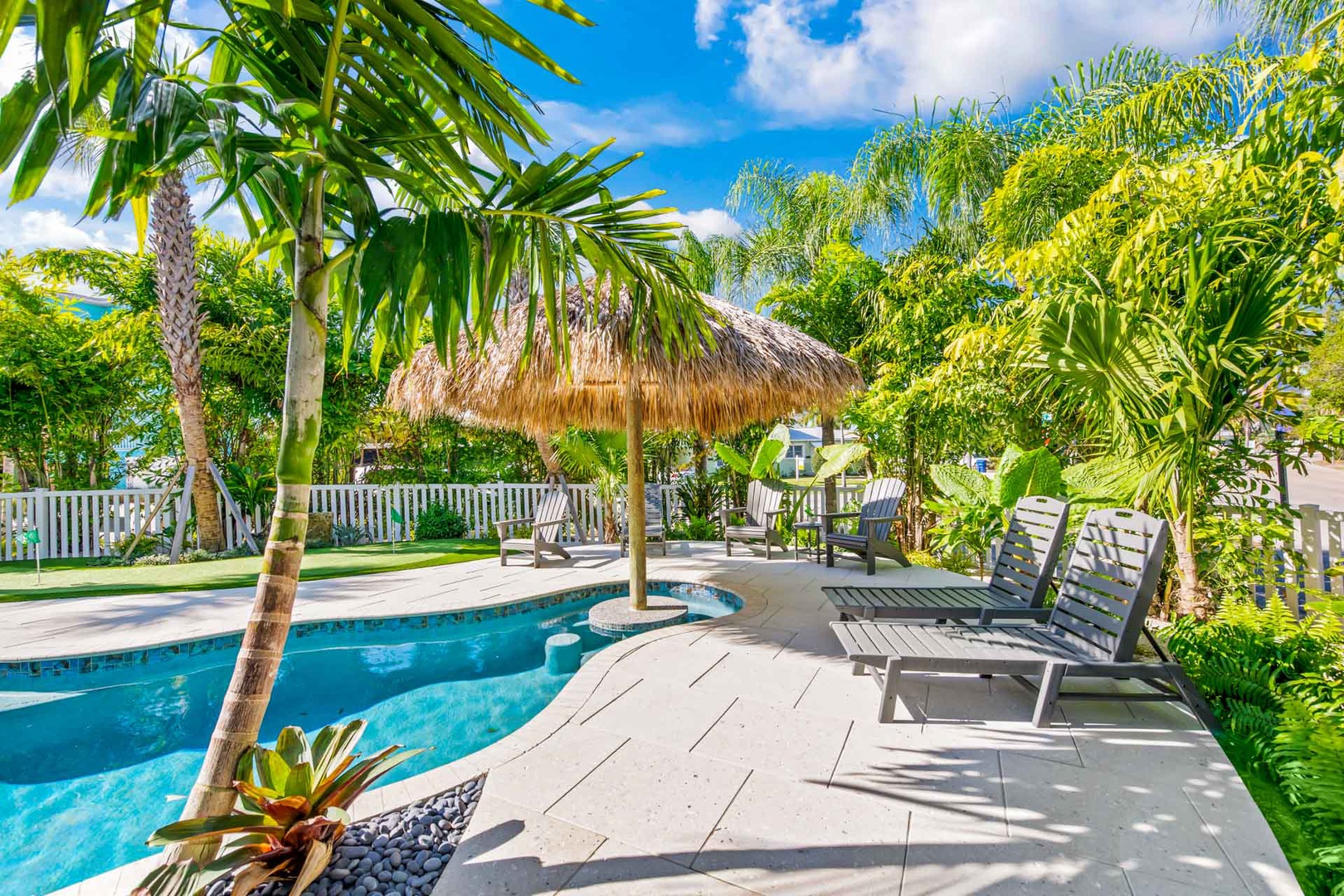 Pool Patio Seating and Tiki - During the Day